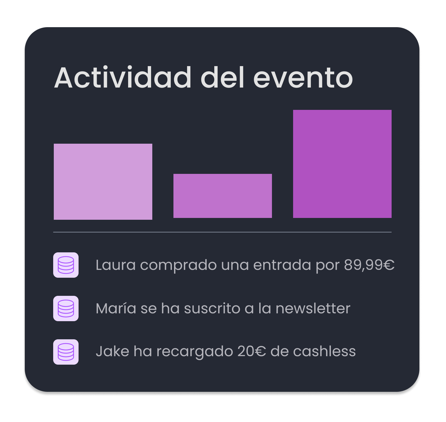 Diseñado específicamente para eventos